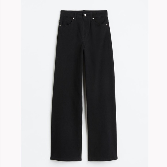 New H&M | Highrise Black Wide Leg Pants - Picture 6 of 9
